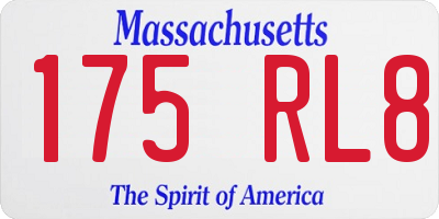 MA license plate 175RL8