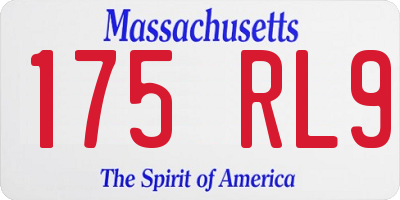 MA license plate 175RL9