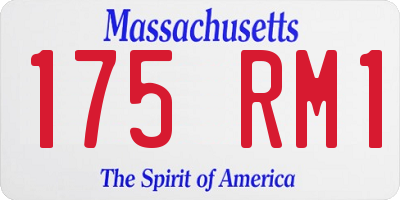 MA license plate 175RM1
