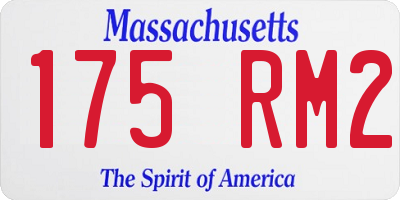 MA license plate 175RM2