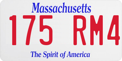 MA license plate 175RM4