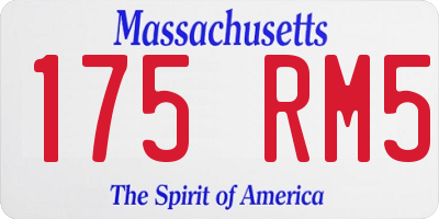 MA license plate 175RM5