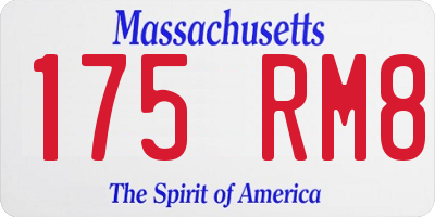 MA license plate 175RM8