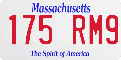 MA license plate 175RM9