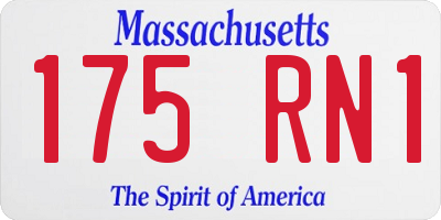 MA license plate 175RN1