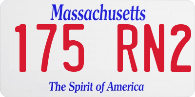 MA license plate 175RN2