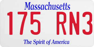 MA license plate 175RN3