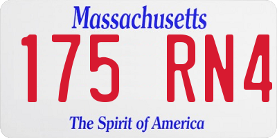 MA license plate 175RN4