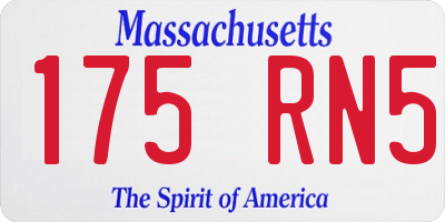 MA license plate 175RN5