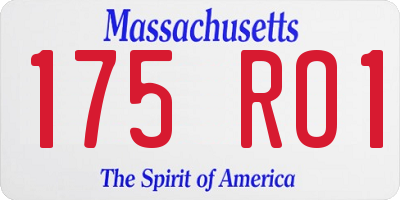 MA license plate 175RO1