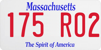 MA license plate 175RO2