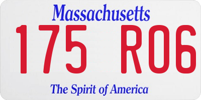 MA license plate 175RO6