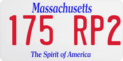 MA license plate 175RP2