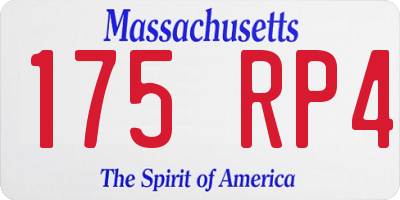 MA license plate 175RP4