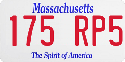 MA license plate 175RP5