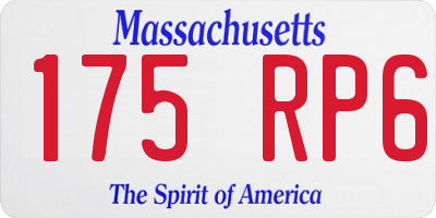 MA license plate 175RP6