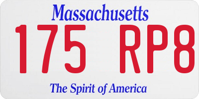 MA license plate 175RP8