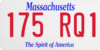 MA license plate 175RQ1