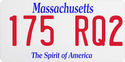 MA license plate 175RQ2