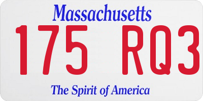 MA license plate 175RQ3