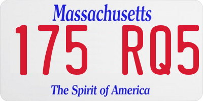 MA license plate 175RQ5