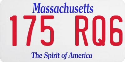 MA license plate 175RQ6
