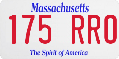MA license plate 175RR0