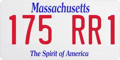 MA license plate 175RR1