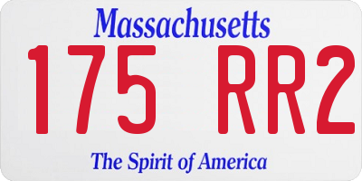 MA license plate 175RR2