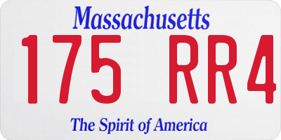 MA license plate 175RR4