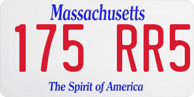 MA license plate 175RR5