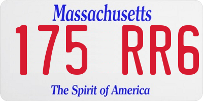 MA license plate 175RR6