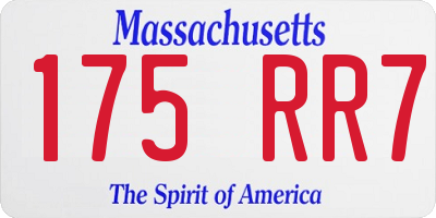 MA license plate 175RR7