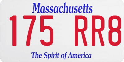 MA license plate 175RR8