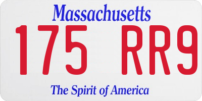 MA license plate 175RR9