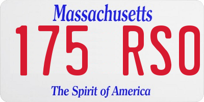 MA license plate 175RS0