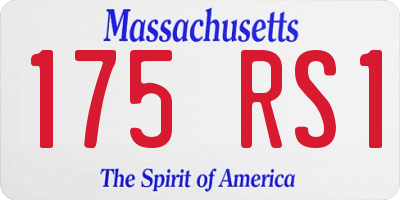 MA license plate 175RS1