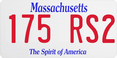 MA license plate 175RS2