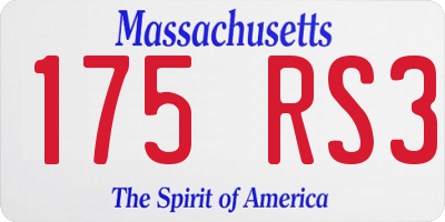 MA license plate 175RS3