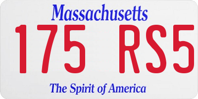 MA license plate 175RS5
