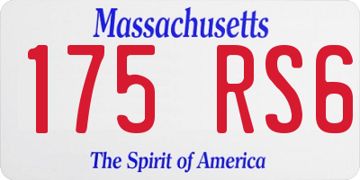 MA license plate 175RS6