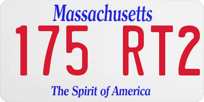 MA license plate 175RT2