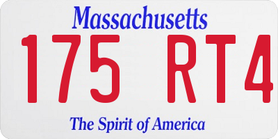 MA license plate 175RT4