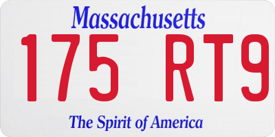 MA license plate 175RT9