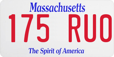 MA license plate 175RU0