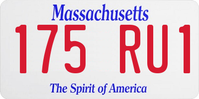 MA license plate 175RU1