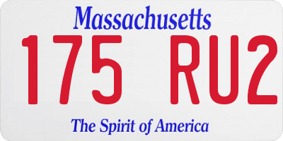 MA license plate 175RU2