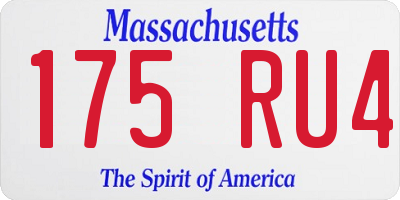 MA license plate 175RU4