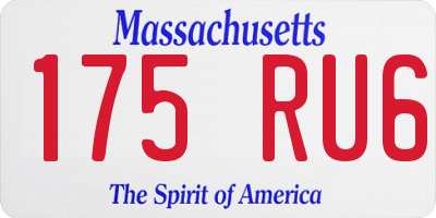 MA license plate 175RU6