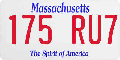 MA license plate 175RU7